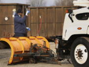 Virginia Beach, Va., Public Works crews prepare Thursday, Jan. 20, 2022, morning for snow from an impending winter storm. (Stephen M.