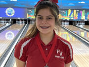 Rose Ugbinada of Fort Vancouver finished second overall at 2A/1A state girls bowling on Friday, Feb. 4, 2022, at Narrows Plaza Lanes in University Place.