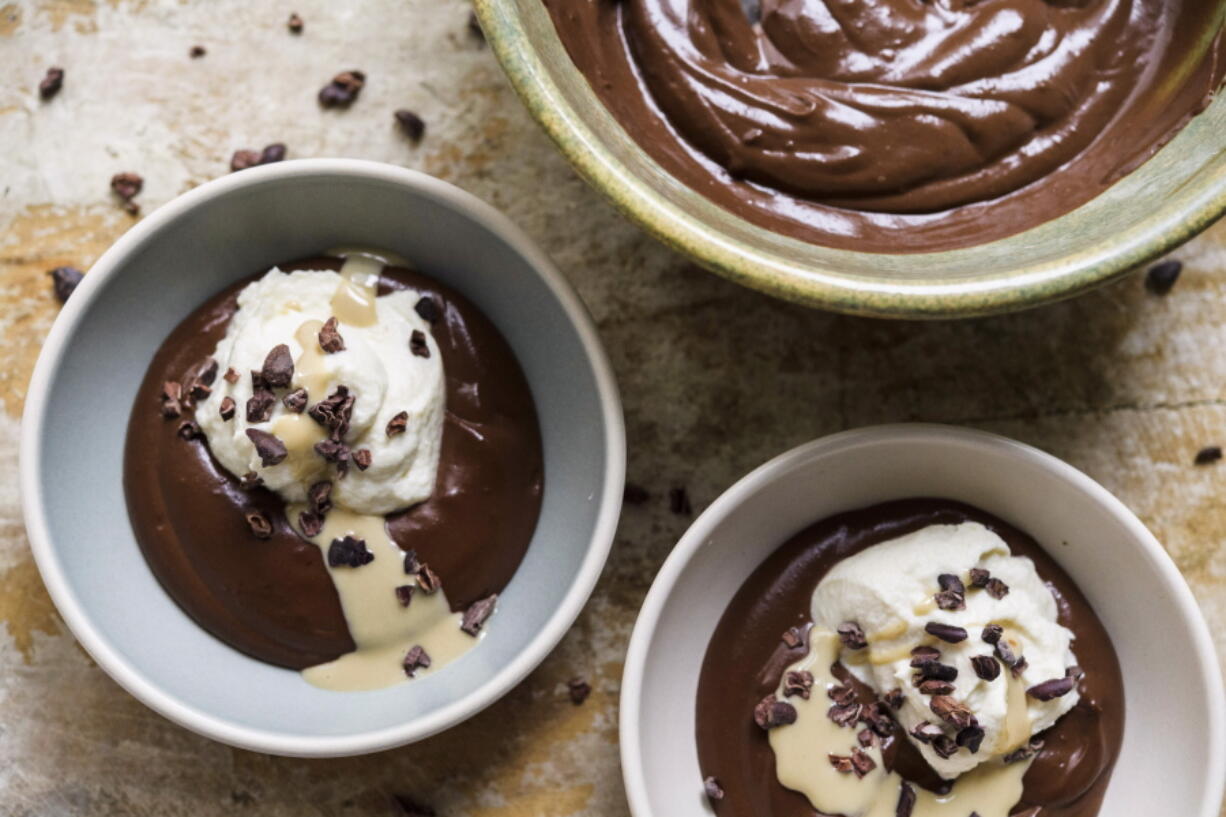 A recipe for Chocolate-Tahini Pudding.