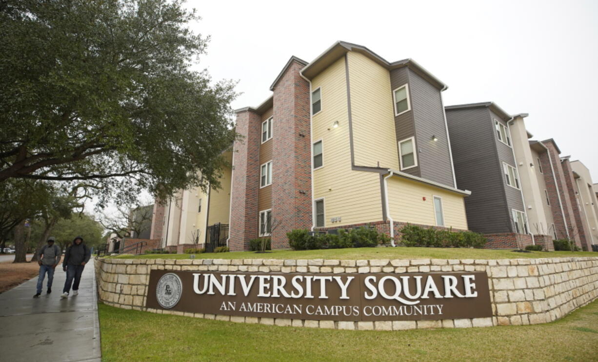 FILE - University Square at the Prairie View A&M University is shown Thursday, Feb. 21, 2019, in Prairie View, Texas.  Congressional leaders are drawing attention to state funding disparities for historically Black colleges and universities in the country's land grant university system, urging statehouses to close those gaps in their current and upcoming legislative sessions, according to a letter sent Wednesday, Feb. 23, 2022  to state leaders and lawmakers.