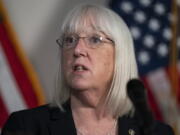 Sen. Patty Murray, D-Wash., speaks during a news conference Tuesday on Capitol Hill in Washington.