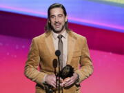 Aaron Rodgers of the Green Bay Packers receives the AP Most Valuable Player of the Year Award at the NFL Honors show Thursday, Feb. 10, 2022, in Inglewood, Calif. (AP Photo/Mark J.