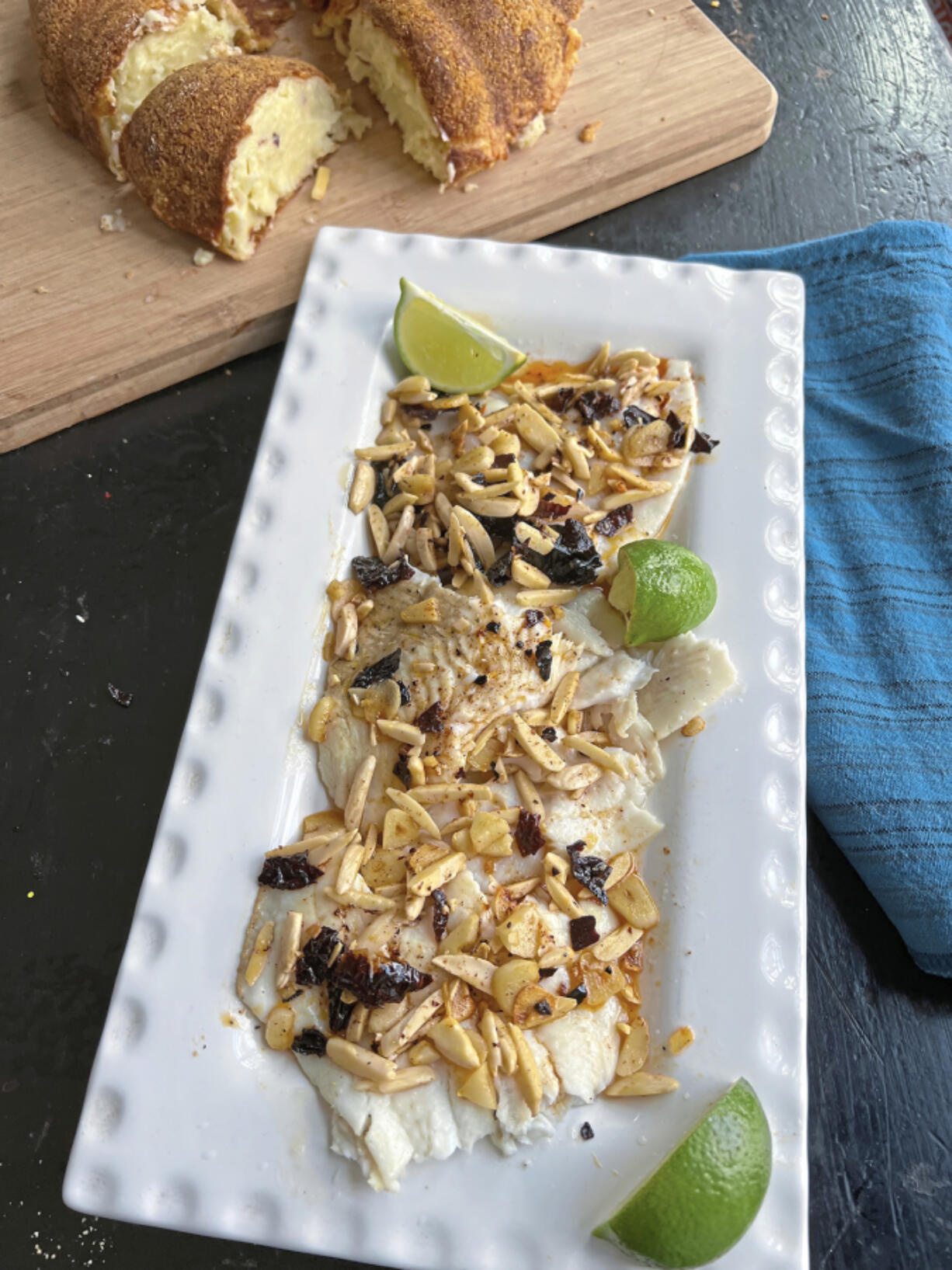 Pan-Fried Fish With Garlic, Almonds And Guajillo Peppers (Gretchen McKay/Pittsburgh Post-Gazette)