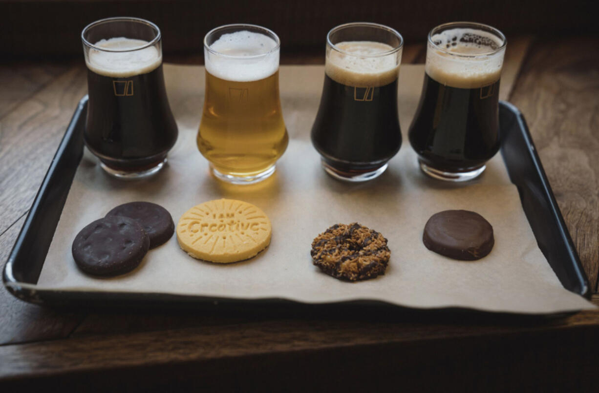 Girl Scout cookies are paired with beer at Pilot Project in Chicago. (E.