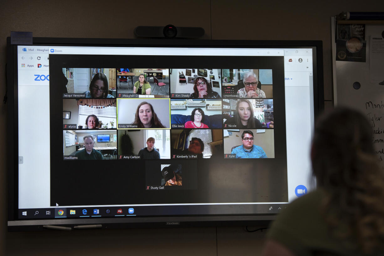 Since the pandemic, meetings have been held online. This one involves the Green Mountain School.