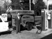 Leonard Samuel Shoen (1916-1999) and his first wife, Anna Carty Shoen (1922-1957), designed and built the first U-Haul trailers in Ridgefield on the Carty family ranch. This 1955 photo shows Sam beside one of U-Haul's trailers. The couple's $5,000 gamble turned into an empire worth billions of dollars that's among the most recognizable brands in the nation.