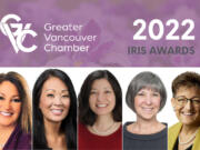 Courtesy of the Greater Vancouver Chamber of Commerce
Cyndi Holloway, Ali Migaki, Megan Chono Dudley, Jeanne Bennett and Lisa Gibert have won the Iris Award from the Greater Vancouver Chamber of Commerce.