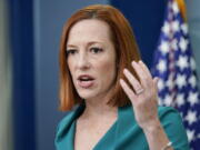 White House press secretary Jen Psaki speaks during a press briefing at the White House, Friday, March 4, 2022.