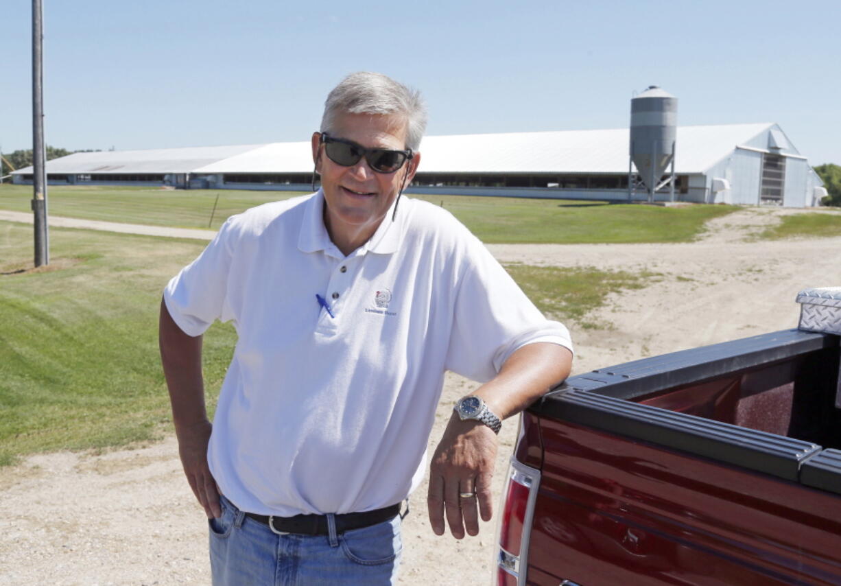 FILE - In this July 23, 2015 photo, Greg Langmo poses at one of his turkey farms near Litchfield, Minn. Nearly 7 million chickens and turkeys in 13 states have been killed this year after they contracted avian influenza, prompting officials and farmers to acknowledge that, despite their best efforts, stopping the disease from infecting poultry is proving to be incredibly difficult. State and federal officials remain hopeful that the disease won't spread as extensively as an outbreak in 2015 that resulted in the deaths of about 50 millions chickens and turkeys, causing egg and meat prices to soar.