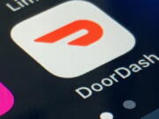 The DoorDash app is displayed on a smartphone.