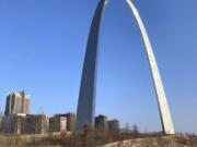 The Gateway Arch, seen Thursday in St. Louis, was built in the mid-1960s to withstand a strong earthquake, but many other structures in the central U.S. are not.