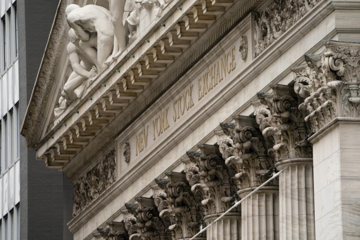 FILE - The New York Stock Exchange operates during normal business hours in the Financial District, Wednesday, Oct. 13, 2021, in New York.  Wall Street is off to a weak start Thursday, March 10, 2022, giving back some of the sizable gains it made a day earlier, as oil prices turned higher again.