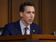 Sen. Josh Hawley, R-Mo., speaks during the confirmation hearing for Supreme Court nominee Judge Ketanji Brown Jackson before the Senate Judiciary Committee Monday, March 21, 2022, on Capitol Hill in Washington.