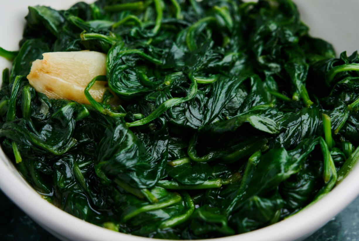 Stir-Fried Spinach With Garlic. (Colter Peterson/St.