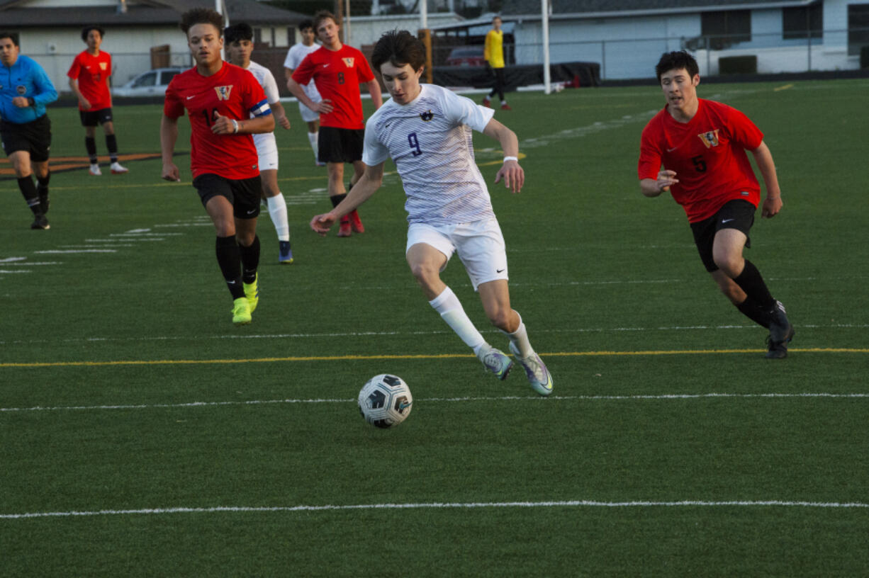 Columbia River junior Alexander Harris (9) is the Rapids' top scorer this season as River is off to an 8-0 start to the season.