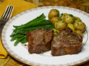 Lamb and baby green beans with new potatoes.