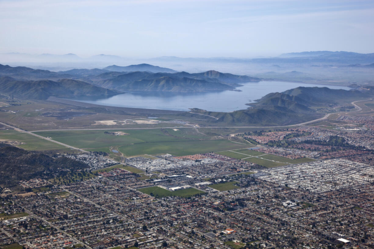 Diamond Valley Lake in Hemet, California. Diamond Valley Lake is a major drinking water source for 18 million Southern Californians. On April 26, 2022, the Metropolitan Water District declared a water shortage emergency and moved to restrict outdoor watering to just once a week in parts of Ventura and Los Angeles counties, as well as certain areas of the Inland Empire.