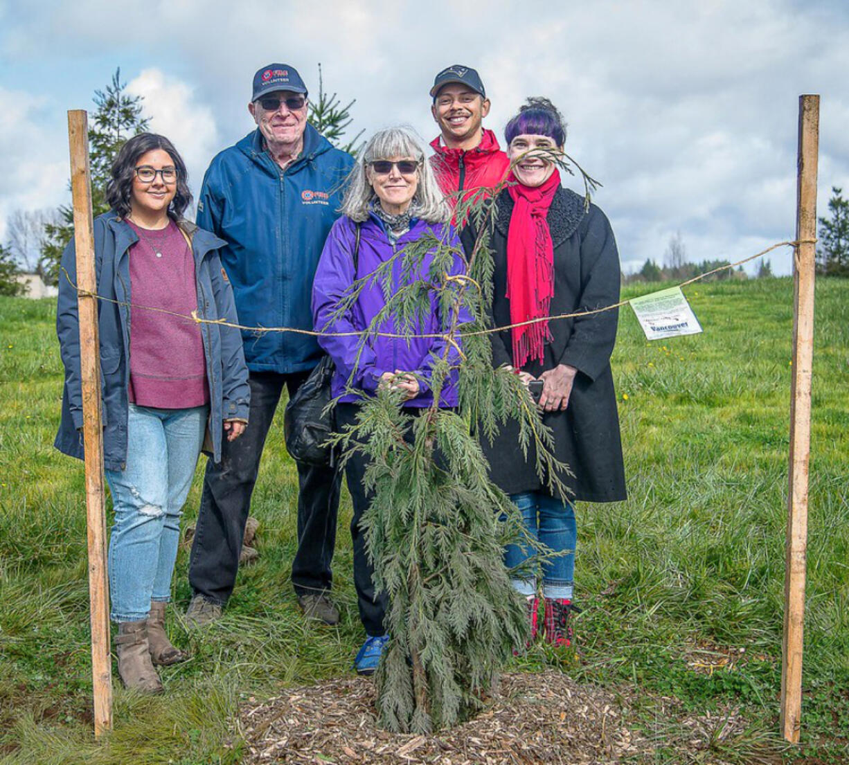 City of Vancouver Volunteer Programs and Urban Forestry added six trees to the Volunteer Grove at Centerpointe Park.