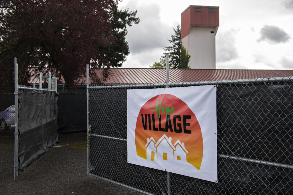 City staff provide a tour of Vancouver's second Safe Stay Community on Wednesday morning, April 27, 2022.