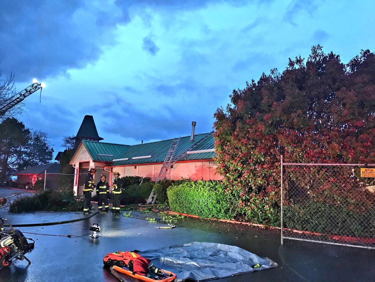 Vancouver firefighters responded to a fire at the former Joe's Crab Shack on Monday morning.