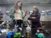 Gov. Michelle Lujan Grisham, right, takes a tour of the Everest Cannabis Co.-Uptown with CEO Trishelle Kirk on the first day of recreational cannabis sales, Friday April 1, 2022, Albuquerque.