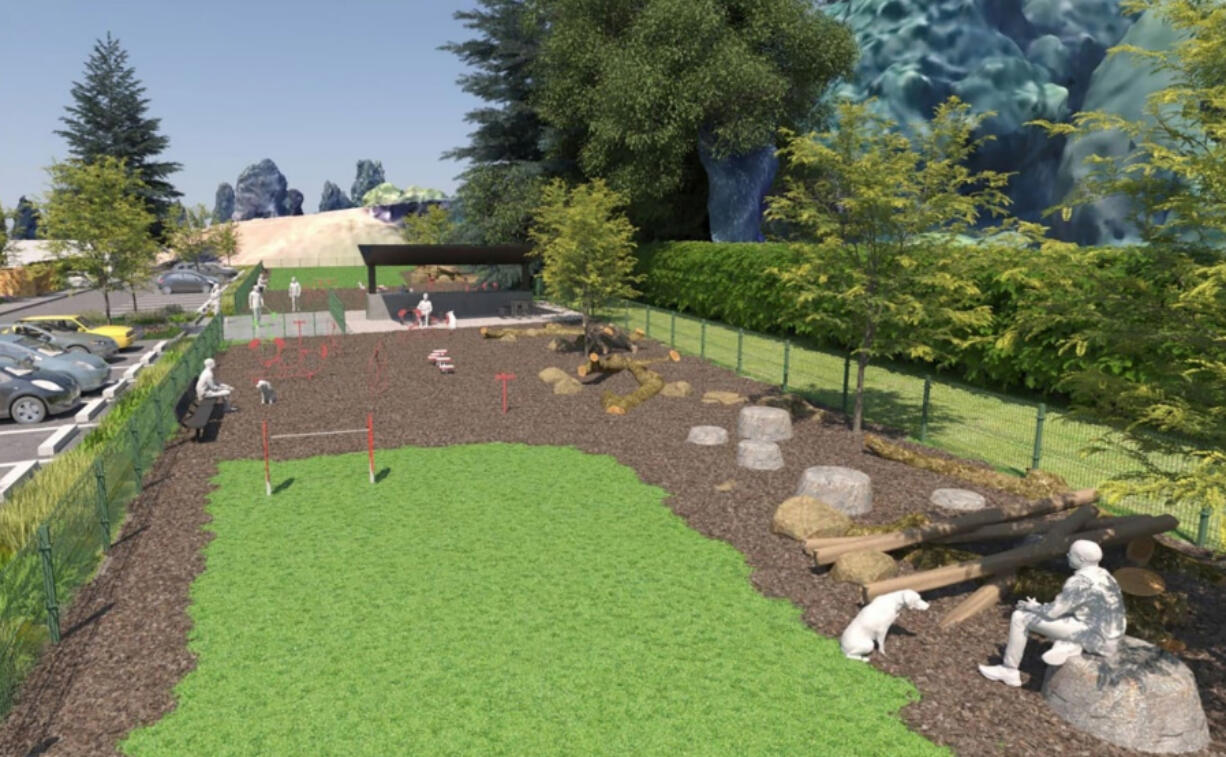 The city of Washougal's proposed dog park would feature separate areas for bigger dogs and smaller dogs.