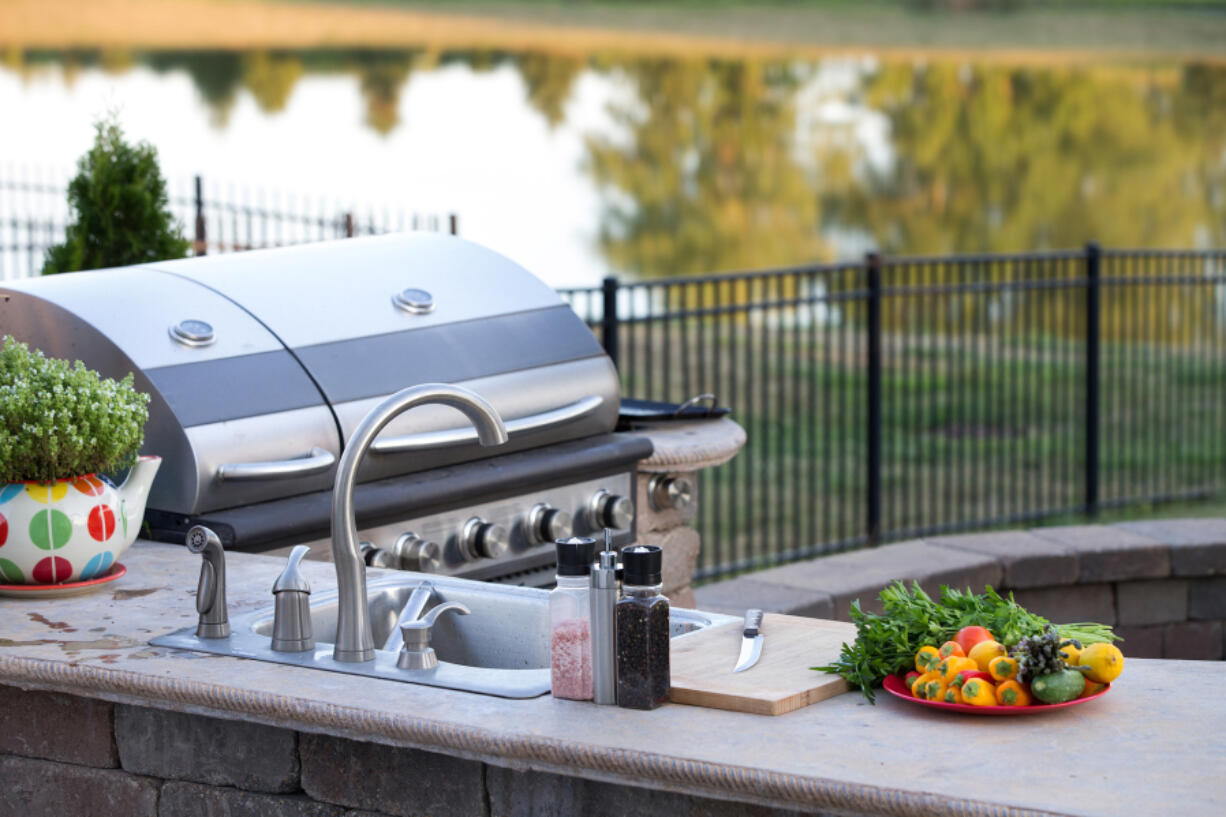 Outdoor kitchens can be as elaborate and functional as an indoor kitchen.