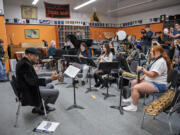 "I love my kids," said prizewinning music educator Greg McKelvey, here directing the Advanced Jazz Band at Battle Ground High School.