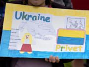 The country of Ukraine is honored during the annual Children's Culture Parade at Fort Vancouver National Historic Site on Friday morning, May 13, 2022.