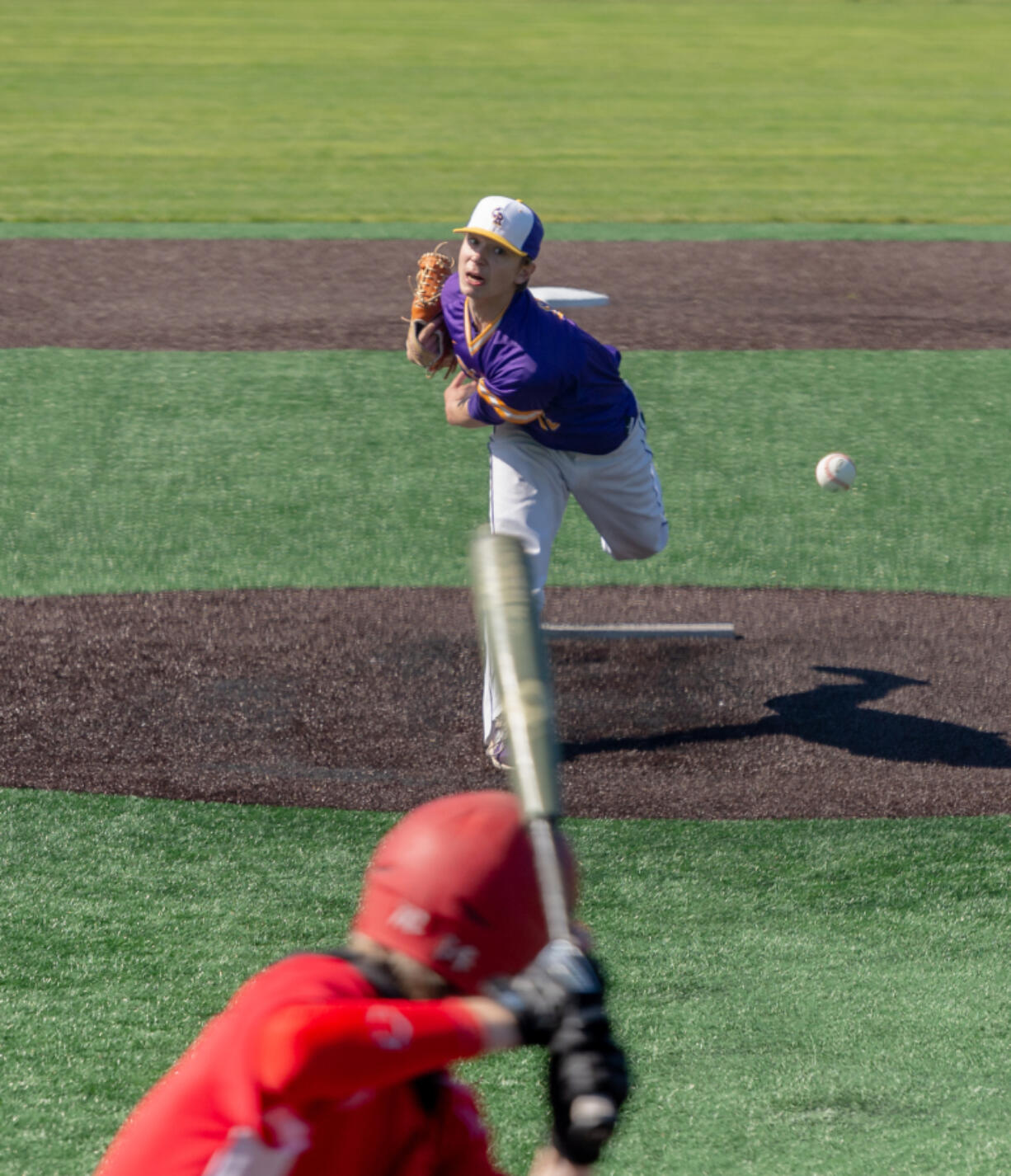 Columbia River's Sam Boyle pitches in a 2A State Baseball game on Saturday, May 21, 2022, at Propstra Stadium. Columbia River won 4-1.