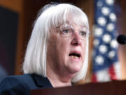 Senate HELP Committee Chair Sen. Patty Murray, D-Wash., speaks during a news conference about next week's vote to codify Roe v. Wade, Thursday, May 5, 2022, on Capitol Hill in Washington.