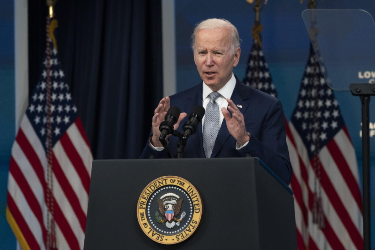 President Joe Biden speaks about inflation in the South Court Auditorium on the White House complex in Washington, Tuesday, May 10, 2022.