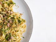 Lemon Caper Spaghetti With Pancetta and Toasted Breadcrumbs (Milk Street)