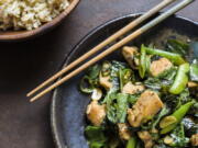 Stir-Fried Chicken With Snap Peas and Basil.