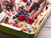 This October 2019 image shows a recipe for French Toast Casserole.