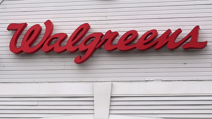 The Walgreens logo on the front of a store, July 14, 2021, in Cambridge, Mass.