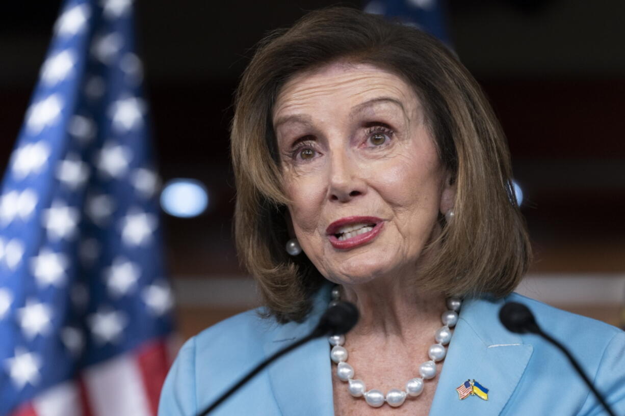 FILE - Speaker of the House Nancy Pelosi, of California, speaks during a news conference on May 19, 2022, on Capitol Hill in Washington. The conservative Catholic archbishop of San Francisco said Friday, May 20, 2022, that he would no longer allow Pelosi to receive Communion because of her support for abortion rights.