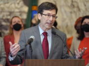 Washington Attorney General Bob Ferguson speaks March 23, 2022, at the Capitol in Olympia, Wash.  (AP Photo/Ted S.