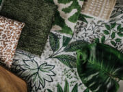 Botanical fabrics come in so many different textures and colors that you can mix and match with your festive florals for lovely layered looks.