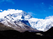 North face of Mount Everest from Mt. Everest Base Camp, Tibet, China.