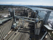 Work continues at United Grain Corporation on the Port of Vancouver campus on Sept. 30, 2019. The Columbia River serves a vital role in grain exports, making it the leading gateway for the product, according to U.S. Wheat Associates.