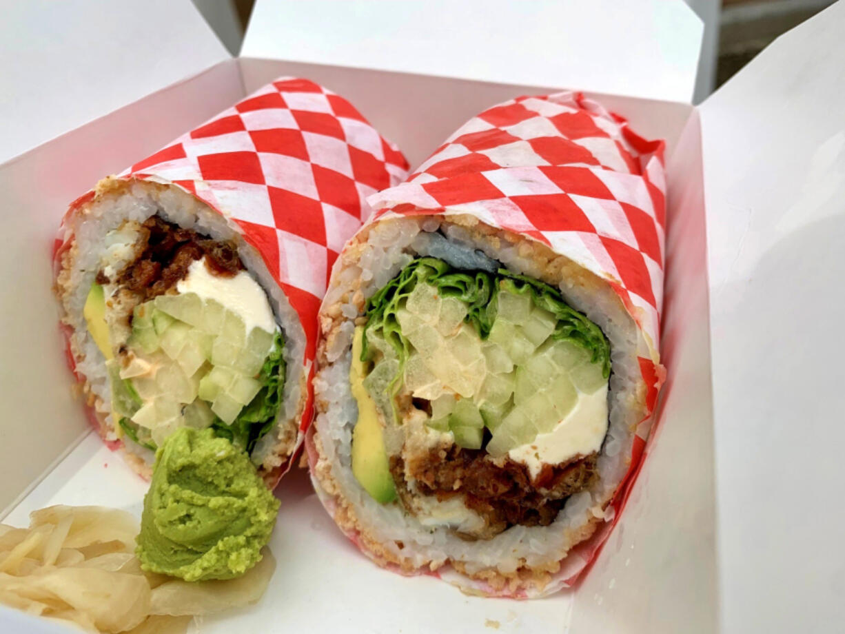 Spider sushi burrito from Sushi Kato.