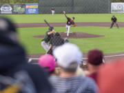 Raptors pitcher Jacob Kokeny throws the ball Wednesday, June 1, 2022, during an exhibition game between the Ridgefield Raptors and the Cowlitz Black Bears at the Ridgefield Outdoor Recreation Complex.