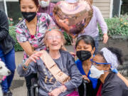 Frieda Moisant, a resident of The Hampton and Ashley Inn in Vancouver, celebrated her 105th birthday alongside family, friends, caregivers.