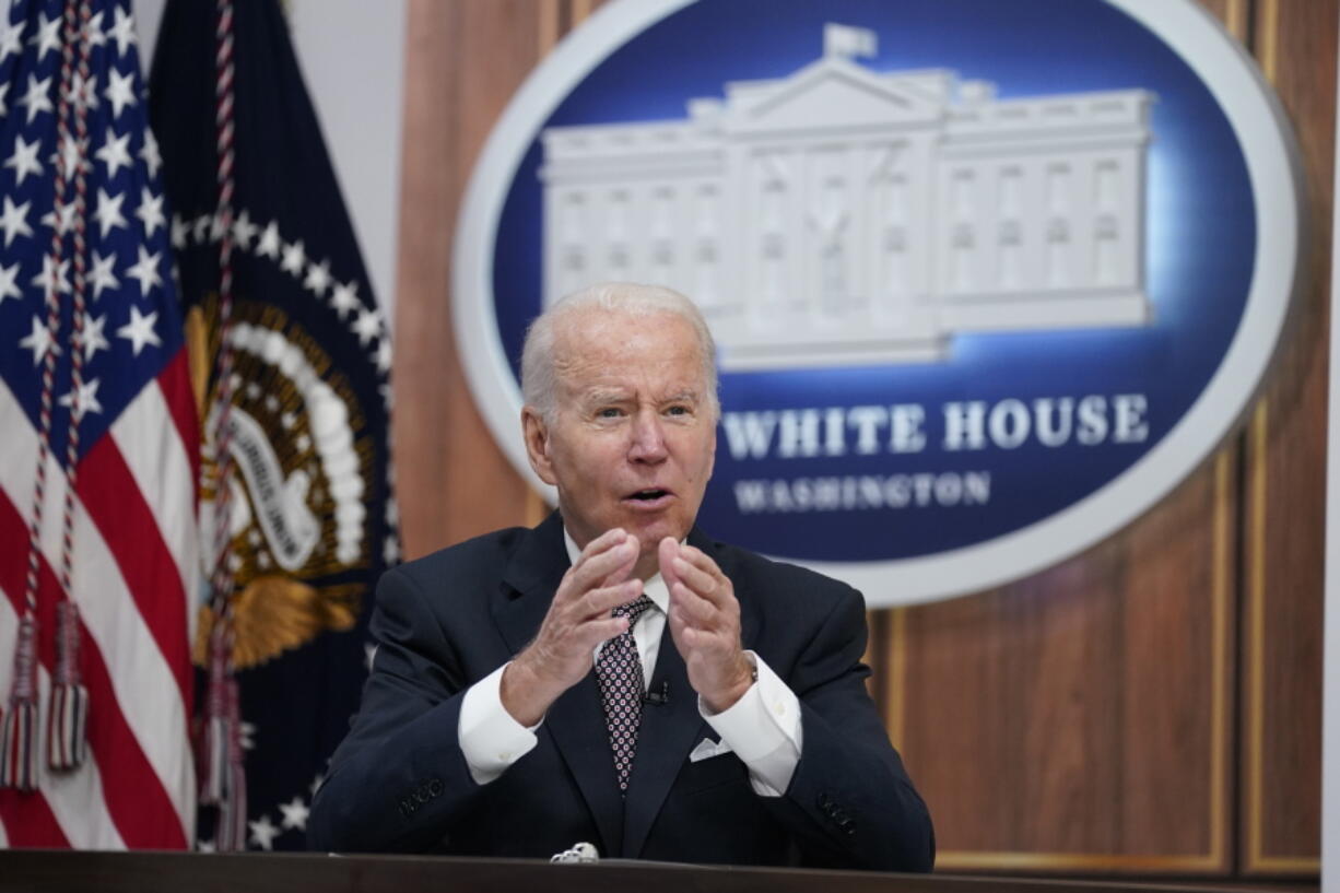 FILE - President Joe Biden speaks during the Major Economies Forum on Energy and Climate in the South Court Auditorium on the White House campus,, June 17, 2022, in Washington. A growing and overwhelming majority of Americans say the U.S. is heading in the wrong direction, including nearly 8 in 10 Democrats, according to a new poll that finds deep pessimism about the economy continues to plague President Joe Biden.