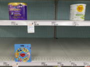 FILE - Baby formula is displayed on the shelves of a grocery store in Carmel, Ind. on May 10, 2022. A bill introduced early June, 2022, would require the Food and Drug Administration to inspect infant formula facilities every six months. U.S. regulators have historically inspected baby formula plants at least once a year, but they did not inspect any of the three biggest manufacturers in 2020.