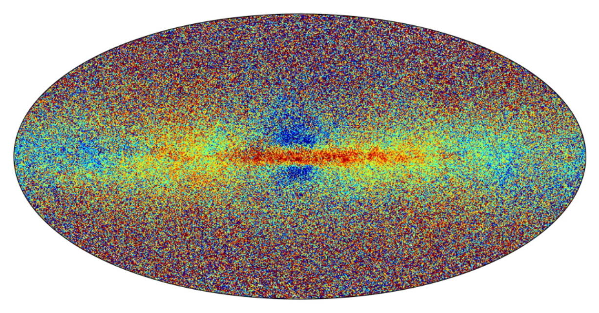 This all-sky view provided by European Space Agency on Monday, June 13, 2022 shows a sample of the Milky Way stars in Gaia's data release 3. The colour indicates the stellar metallicity. Redder stars are richer in metals.