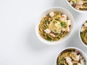 Ramen Salad With Shrimp and Scallions.