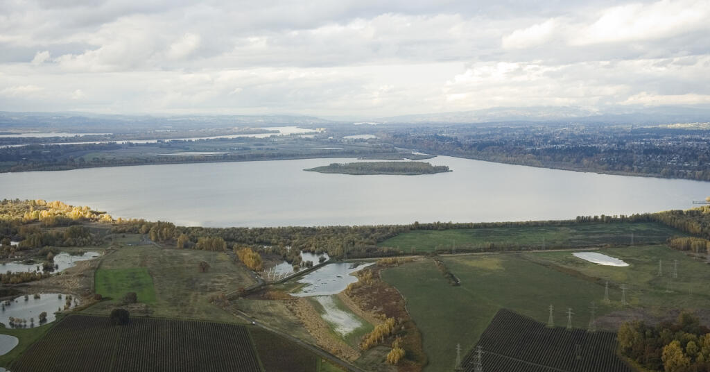 An aerial photo of Vancouver Lake (The Columbian files)