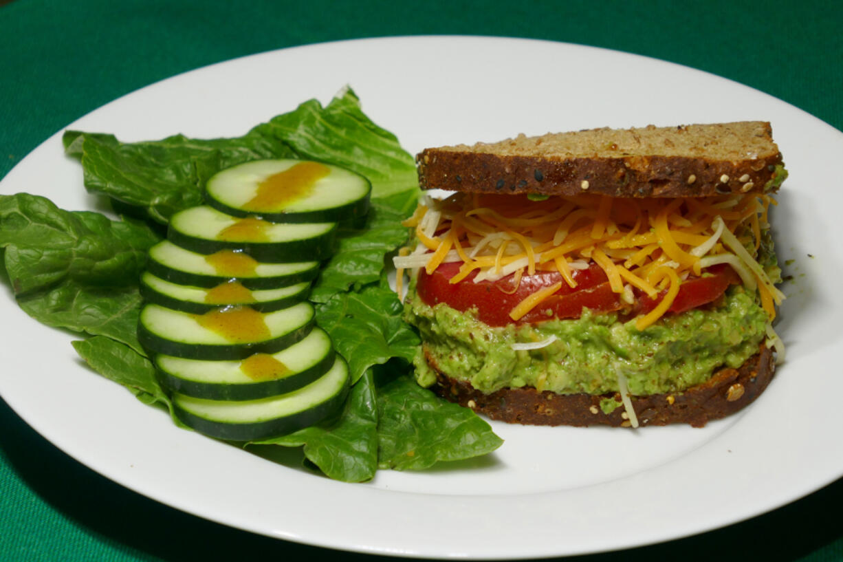 Avocado veggie sandwich.